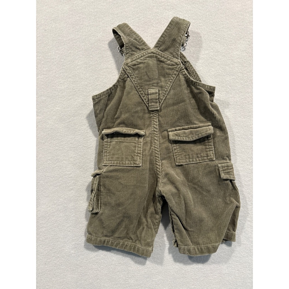 Old Navy Baby Boys Olive Green Corduroy Cargo Overalls 0-3 Months Utility Bibs - Picture 4 of 4